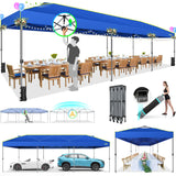 COBIZI 10x30 Pop Up Canopy Tent with Air Vent EZ Pop Up Party 10x30 Canopy Tent Waterproof and UPF50+,Outdoor Canopy Tent for Parties Wedding Events,with Roller Bag, Sandbags(Blue COBIZI