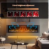 Velaychimney 60" Smart WiFi Electric Fireplace Insert, 13 Flame & Fuel Bed with Automatic Cycle, Fireplace Heater with APP Control & Thermostat, Timer, Recessed and Wall Mounted Velaychimney