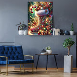 Zythron Christmas Diamond Art Kits for Adults,Winter Christmas Boots Candy Diamond Painting Kits for Beginners 5D Diamond Art,DIY Full Drill Round Gem Art Paintings for Home Wall Decor 12"x 16" Zythron