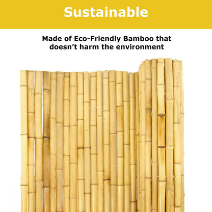 Forever Bamboo Natural Rolled Bamboo Fence 1in D x 3ft H x 8ft L