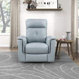 Lexicon Swivel Glider Recliner Chair, Comfy Nursery Glider, Top Grain Leather Match Recliner, Manual Reclining Chair for Living Room/Office/Apartment, Blue Lexicon