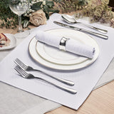 Homejoy Place Mats Set of 8 – Rectangle Rectangular Waterproof Fabric Polyester Cloth Washable Wipeable Heat Resistant Placemats for Kitchen Dining Dinner Table Indoor 13 x 19 Inch White HomeJoy