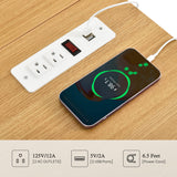 DWVO Kitchen Island with Drop Leaf, Tilt Out Trash Can Cabinet, Mobile Storage Islands with Power Outlet, Americana Rolling Island Table on Wheels with Open Shelves for Dining Room, Off White DWVO