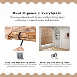 Gardgue Cordless Reed Blinds, 48" W x 72" L Bamboo Roll Up Shade, Privacy Screen Waterproof Roller Shades for Porch, Bamboo Windows Curtain for Indoor, Patio Gardgue