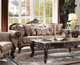 Acme Mehadi Velvet Upholstered Sofa with 8 Pillows in Walnut Acme