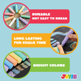 JOYIN 180 PCS Washable Sidewalk Chalks Set in 20 Colors Non-Toxic Jumbo Chalk for Outdoor Art Play, Painting on Chalkboard, Blackboard and Playground JOYIN