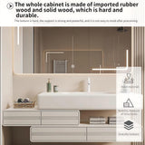 ZGNBSD Bathroom Vanity with Sink - Modern Bathroom Sink Cabinet Set, Equipped with LED Smart Defogger Mirror, Stylish Floating Vanity Bathroom, Gift for Wife and Daughter (60") ZGNBSD