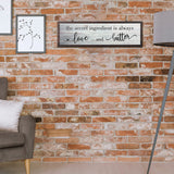 Jetec The Secret Ingredient Is Always Love and Butter Sign Funny Wood Kitchen Sign Funny Farmhouse Wall Decor Rustic Kitchen Wall Decoration, 15.7 x 4.7 Inch(White) Jetec