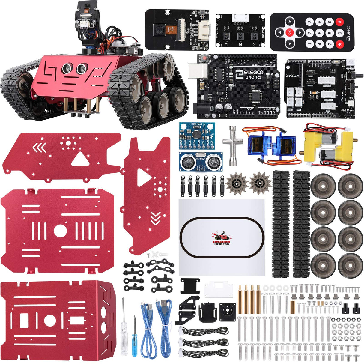 ELEGOO Conqueror Robot Tank Kit with UNO R3 for Arduino Robotics for Kids Ages 8-12 12-16 STEM Science Kits Coding Robots Toys for 8+ Year Old Boys Girls Teens Circuits Engineering Building Project ELEGOO
