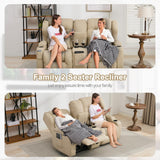 SAMERY 65.5" RV Loveseat Recliner Double Recliner RV Sofa & Console | Wall Hugger Loveseat Reclining RV | RV Theater Seats | RV Couch | RV Home Theater Seating Furniture (Fabric Beige) SAMERY