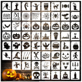 Small Stencils for Painting on Wood Reusable, 3 Inch Reusable Stencil for Craft Ornament Paint Template Stencils for Wall Card Rock Wood Signs Coasters Canvas Home Decor (Halloween) Hosomono