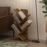 Furinno Tree Book Shelf, 5-Tier Bookshelf, Tree Bookcase for Room Decor, 8.4 x 15.7 x 30.3, for Living Room, Bedroom, Home Office, Amber Pine Furinno