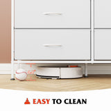 WLIVE Wide Dresser with 6 Drawers, TV Stand for 50" TV, Entertainment Center with Metal Frame, Wooden Top, Fabric Storage Dresser for Bedroom, Hallway, Entryway, White WLIVE