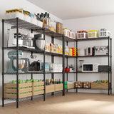 VINGLI 58" W Storage Shelves 1220LBS Heavy Duty Metal Shelving, Upgraded 4 Tier Garage Shelving Unit, Adjustable Wire Shelf for Storage Rack Commercial Pantry Shelf Organizer, 58" W × 13.8" D × 59" H VINGLI