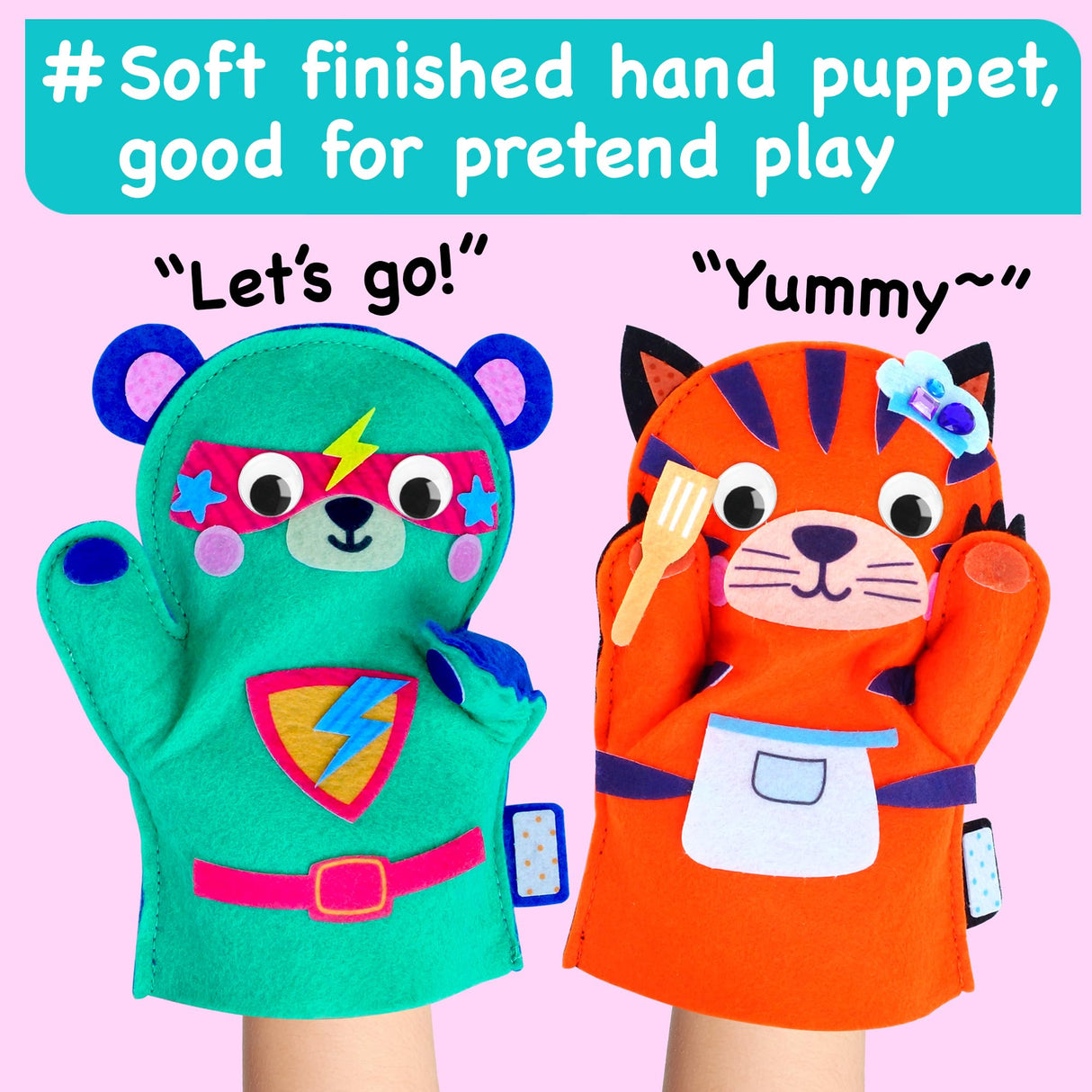 EZCRA Unicorn Hand Puppet Making Kit for Kids Age 5-8 - DIY Puppet Making Craft Kit - Creative Arts & Crafts Set, Educational Gift - 8 Projects, Extra Stickers for Decoration EZCRA