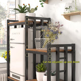 YCHF 6-Tier Kitchen Bakers Rack, Utility Storage Shelf, Mini Fridge & Microwave Oven Stand Table, Coffee Bar, Adjustable Kitchen Shelves Freestadning for Kitchen Home Office YCHF