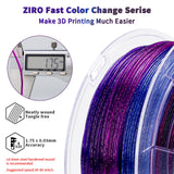 ZIRO Fast Color Changing Twinkling PLA, 1.75mm Filament, Sparkle Glitter with Colorful Transluent PLA, 3D Printing Material,1kg Spool, Dimensional Accuracy +/-0.03mm, Galaxy ZIRO