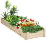 Brightpeak 8 FT Outdoor Wooden Raised Garden Bed, Elevated Planting Planter Box Kit for Flowers/Vegetables/Herbs in Backyard/Patio/Outdoor, Natural Brightpeak