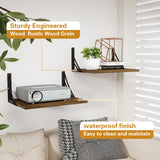 MXCSE Deep Floating Shelves for Wall, 12 Inch Deep Wall Shelves, Floating Shelves for Wall Storage Decor, Wide Floating Bookshelf for Living Room, Kitchen, Office, Bedroom (Brown, 16Wx12D) MXCSE