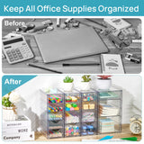 Vtopmart Acrylic Organizer with 16 Drawers (4 Set),Clear Storage Drawers for Office Supplies,Desk Organization and Storage for Makeup,Jewelry,Art Crafts Vtopmart