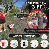 Jumbo Pong - Giant Yard Pong Outdoor Games Yard Games Lawn, Beach, Camping, Tailgating or Backyard - Durable Giant Cups with Indoor/Outdoor Ball and Pump Included Jumbo Pong