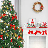 Blulu 3 Christmas Table Centerpiece Decoration Merry Christmas Tabletop Wooden Sign Snowman Sign Farmhouse Centerpieces for Christmas Holiday Party Indoor Decorations(Chic Style) Blulu