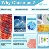 bleihum Seashell Diamond Painting Kits for Adults-Beach Diamond Art for Adult,Seashell Gem Painting Crafts Home Wall Decor,DIY 5D Gem Art Seashell Perfect for Relaxation(12x16 Inch) bleihum