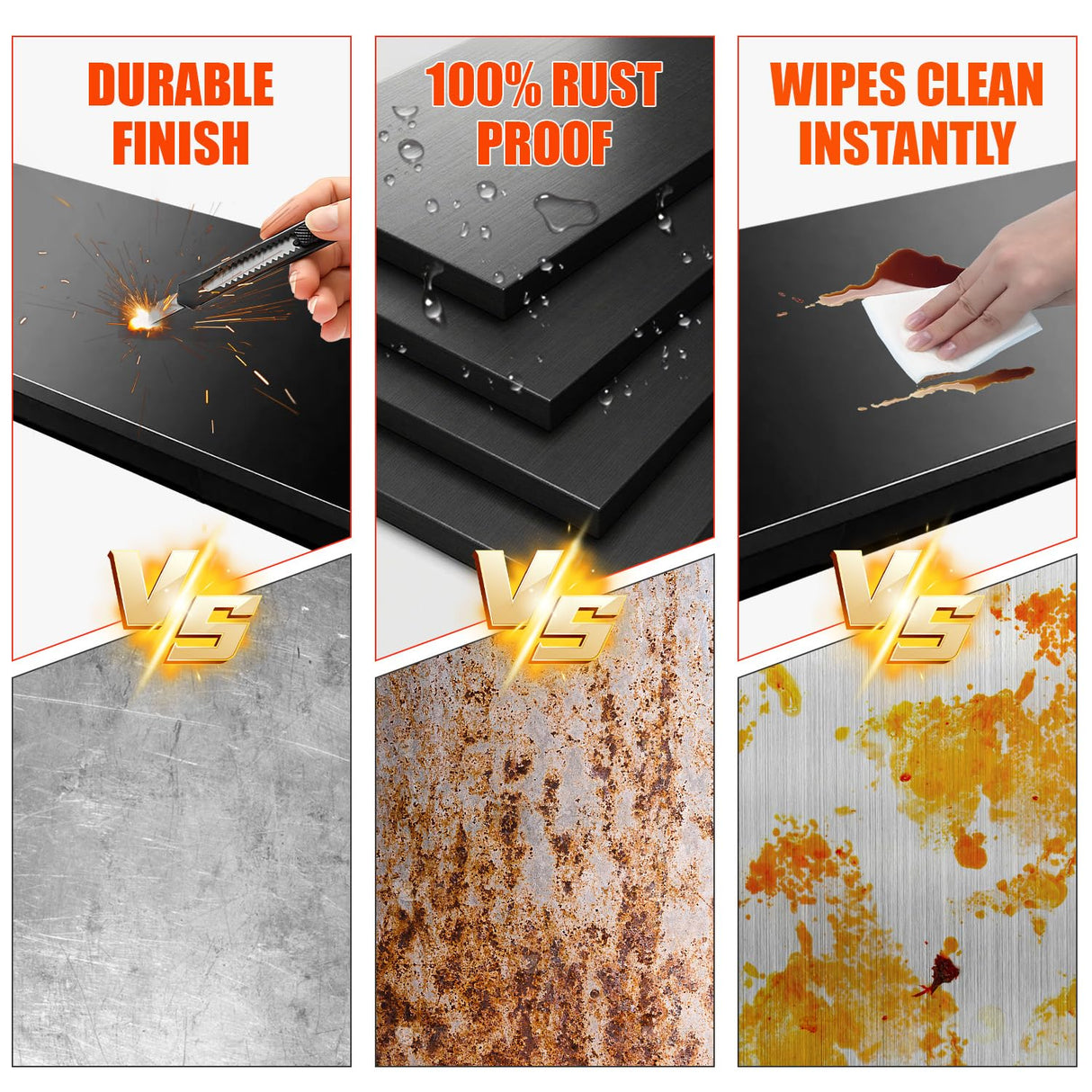 71.2''H Garage Shelving, 2500LBS Heavy Duty Shelvings, Adjustable Garag Storage Shelves, 5 Tier Metal Shelving Unit Wood Storage System Utility Storage Rack for Industrial, Warehouse, Basement KILISTEELS