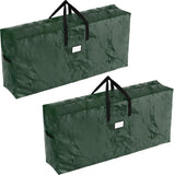 Christmas Tree Storage Bags - Set of 2 Extra-Large Holiday Decoration Totes for Disassembled 9-Foot Artificial Trees and Garlands by Elf Stor (Green) Elf Stor