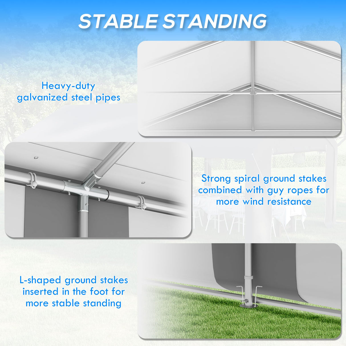 Outsunny 20 x 20 ft Heavy Duty Party Tent Outdoor Gazebo Wedding Tent Event Shelter Carport BBQ with Removable Sidewalls & Windows, Outside Waterproof Canopy for Parties, White and Gray Outsunny