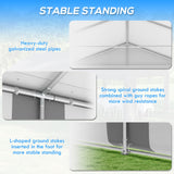 Outsunny 20 x 20 ft Heavy Duty Party Tent Outdoor Gazebo Wedding Tent Event Shelter Carport BBQ with Removable Sidewalls & Windows, Outside Waterproof Canopy for Parties, White and Gray Outsunny