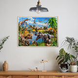 Diamond Art Kits for Adults Beginner- Dinosaur DIY Modern Diamond Painting Kits 5D Diamond Dots Gem Art Crafts with Tools- Round Full Drill Funny Crafts for Home Wall Decor&Gift-12x16 inch Fairyland JinWenn