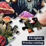 Mushroom Garden Puzzles for Adults 1000 Pieces, Forest Mushroom Butterfly Jigsaw Puzzles, Flowers Nature Plant Embroidery Puzzle as Home Decor PPuzzling