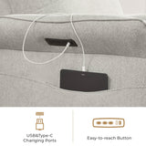 CHITA Power Recliner Chair, Electric Triple-Motor Swivel Glider Nursery Rocking Chair with Adjustable Power Headrest and Lumbar Support, Solid Wood Base, Crockery Grey CHITA