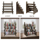 TOPNEW 4 Tier Wooden Bracelet Holder, Bangle Watch Necklace Display Storage Jewelry Holder Stand Display Organizer, Brown 4 Tier Wooden Bracelet Holder TOPNEW