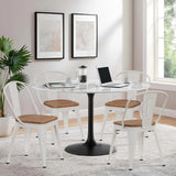 Alunaune 18inch Metal Dining Chair Set of 4 High Back Classic Chic Iron Farmhouse Chairs Industrial Stackable Coffee Stools Bistro Cafe Side Barstools Wood Seat-White Alunaune