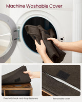 VASAGLE Shoe Bench with Cushion, Storage Bench with Padded Seat, Entryway Bench with 15 Compartments, for Bedroom, 11.8 x 41.3 x 18.9 Inches, Rustic Brown and Chestnut Brown ULHS15BX VASAGLE