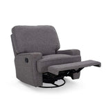 QKFF 36'' Wide Swivel Glider Recliner Chair, Manual Single Recliner with Triple Motion, Plush Cushioning, Traditional Modern Design for Living Room, Nursery, Bedroom QKFF