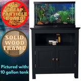 Finomenal aquarium stand for 10 to 20 gallon tanks. Solid wood legs no particle board (Black, 10/20 Gallon) Finomenal