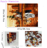 Jigsaw Puzzles 1000 Pieces Puzzles for Adults, Cat Tiger Puzzle Animal Adult Toys, 27x20 Unique Difficult and Challenge Large Puzzle Game Toys Gift Lzbabyily