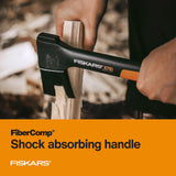 Fiskars X7 Hatchet Lightweight Wood Splitter for Small to Medium Size Kindling with Proprietary Blade and Shock-Absorbing FiberComp Handle, Lawn and Garden Tool, 14 inch, 1.5 pounds Fiskars