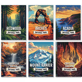 6 Pack National Park Paint by Numbers Kit for Adults Beginner 10x14 Inch, National Parks Adult Paint by Number Kits on Canvas Without Frame, DIY Landscape Painting by Numbers for Home Wall Decor Gift Yezavesu