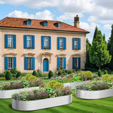 FRIZIONE 3pcs Galvanized Raised Garden Bed Outdoor,Steel Garden Bed for Vegetables,Above Ground Garden Box for Flower,Metal Raised Beds for Gardening FRIZIONE