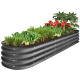 Best Choice Products 8x2x1ft Outdoor Metal Raised Garden Bed, Oval Deep Root Planter Box for Vegetables, Flowers, Herbs, and Succulents w/ 108 Gallon Capacity - Charcoal Best Choice Products