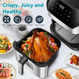 DEIME Air Fryer 6.2 QT Oilless Oven Large AirFryer Healthy Cooker with 10 1-Touch Preset, Visible Cooking Window, Non-Stick Basket & Dishwasher Safe deime