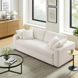 Modway Commix Down Filled Fabric Sleeper Sofa in Pure White Modway
