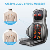 COMFIER Shiatsu Neck Back Massager with Heat, 2D ro 3D Kneading Massage Chair Pad, Adjustable Neck Massage,Seat Massager for Full Body Relaxation, Christmas Gifts for Dad Mom Women Men,Dark Gray COMFIER