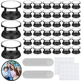 40 Pieces Blank Sublimation Phone Grip Holders Include 40 Collapsible Brackets and Sublimation Aluminum Sheets and Double-Sided Stickers DIY Expanding Finger Stand for Smartphones and Tablets (Black) Frienda