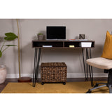 BIRDROCK HOME Rolling File Cabinet with Lid - Brown Wash - Natural Seagrass - Storage Organizer Box - Home Office Decor - Decorative Organize - Letter Legal Hanging Filing Container BIRDROCK HOME