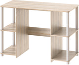 SHW Home Office Wood Desk with Double Sided Shelves, Oak SHW